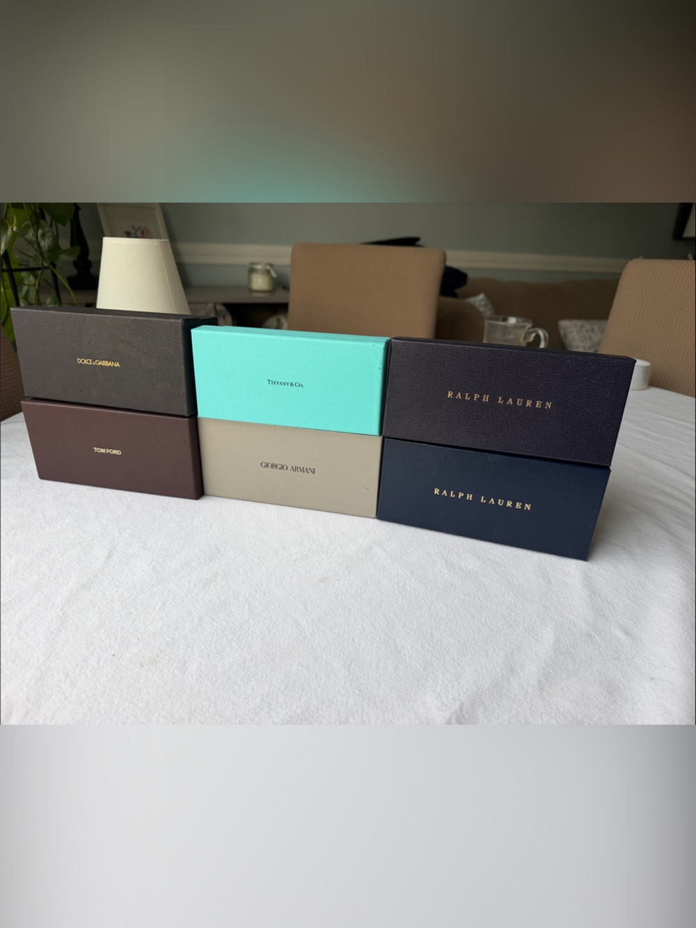 Bundle of 6  rand name sunglasses cardboard empty boxes for decor